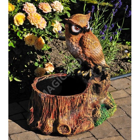 Figurina de grădină Cera Trunchi cu bufniță